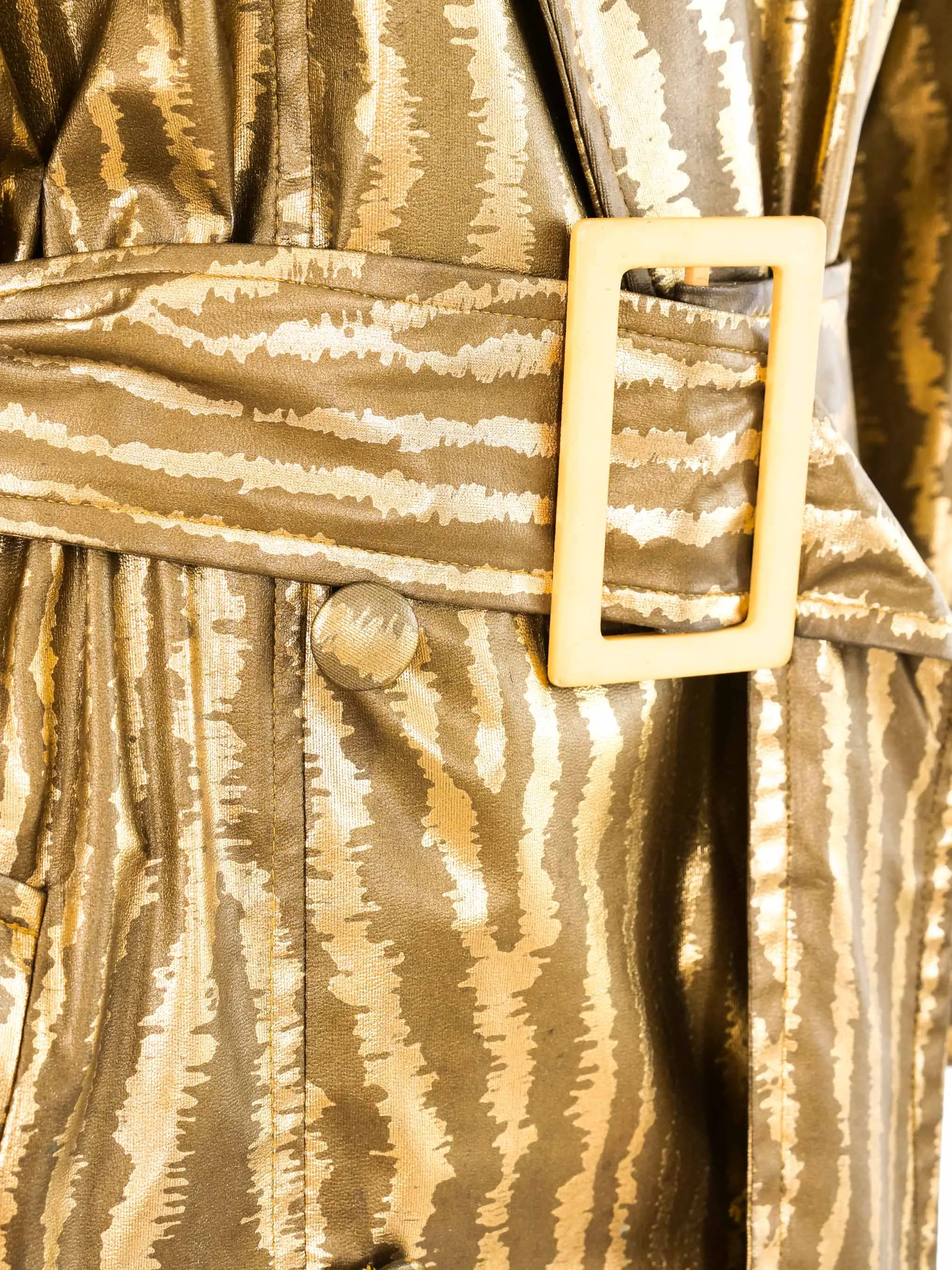 1980's Striped Gold Trench Coat