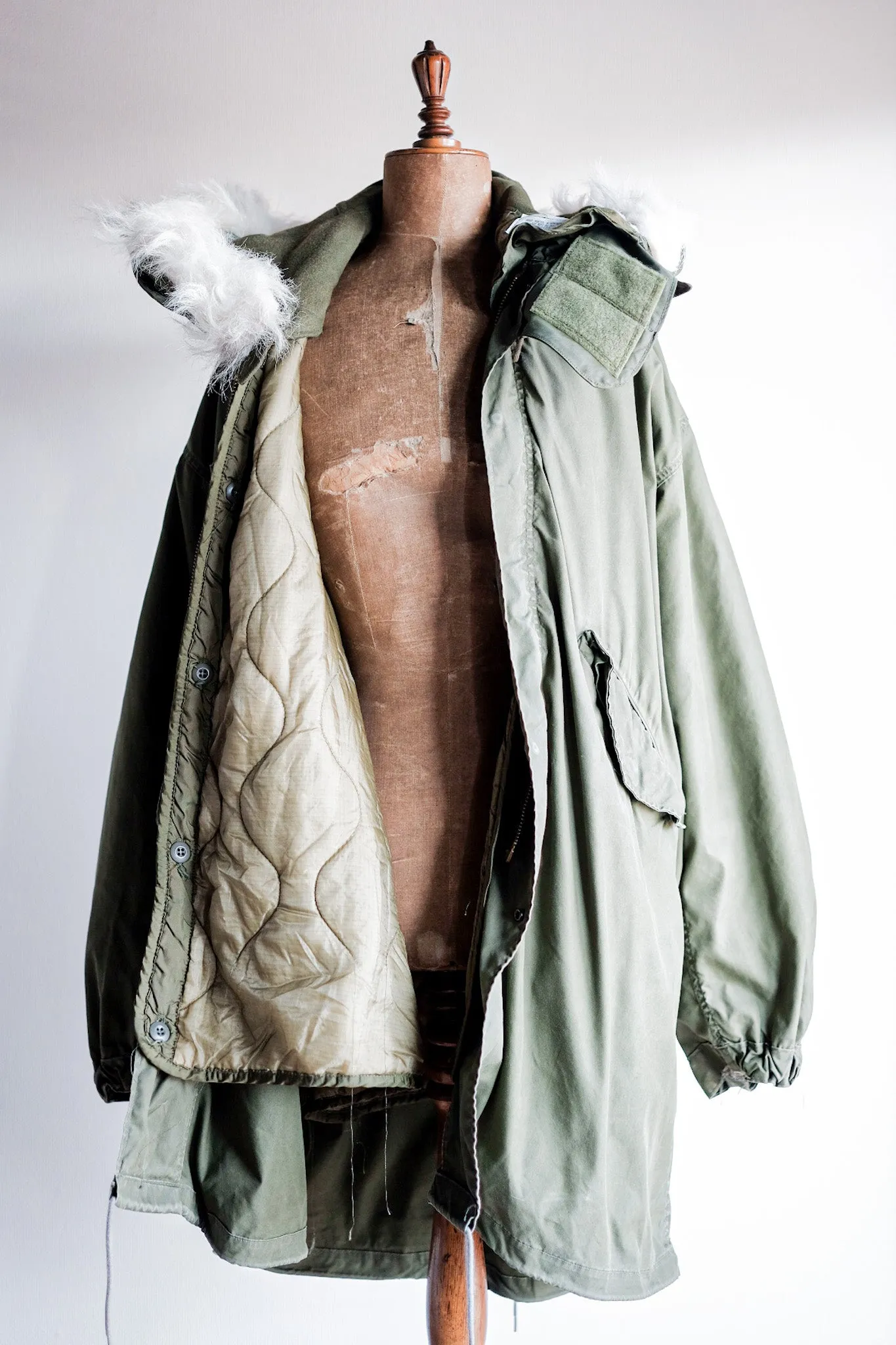 【~80's】U.S.ARMY M-65 Fishtail Parka Size.MEDIUM "Full Set"