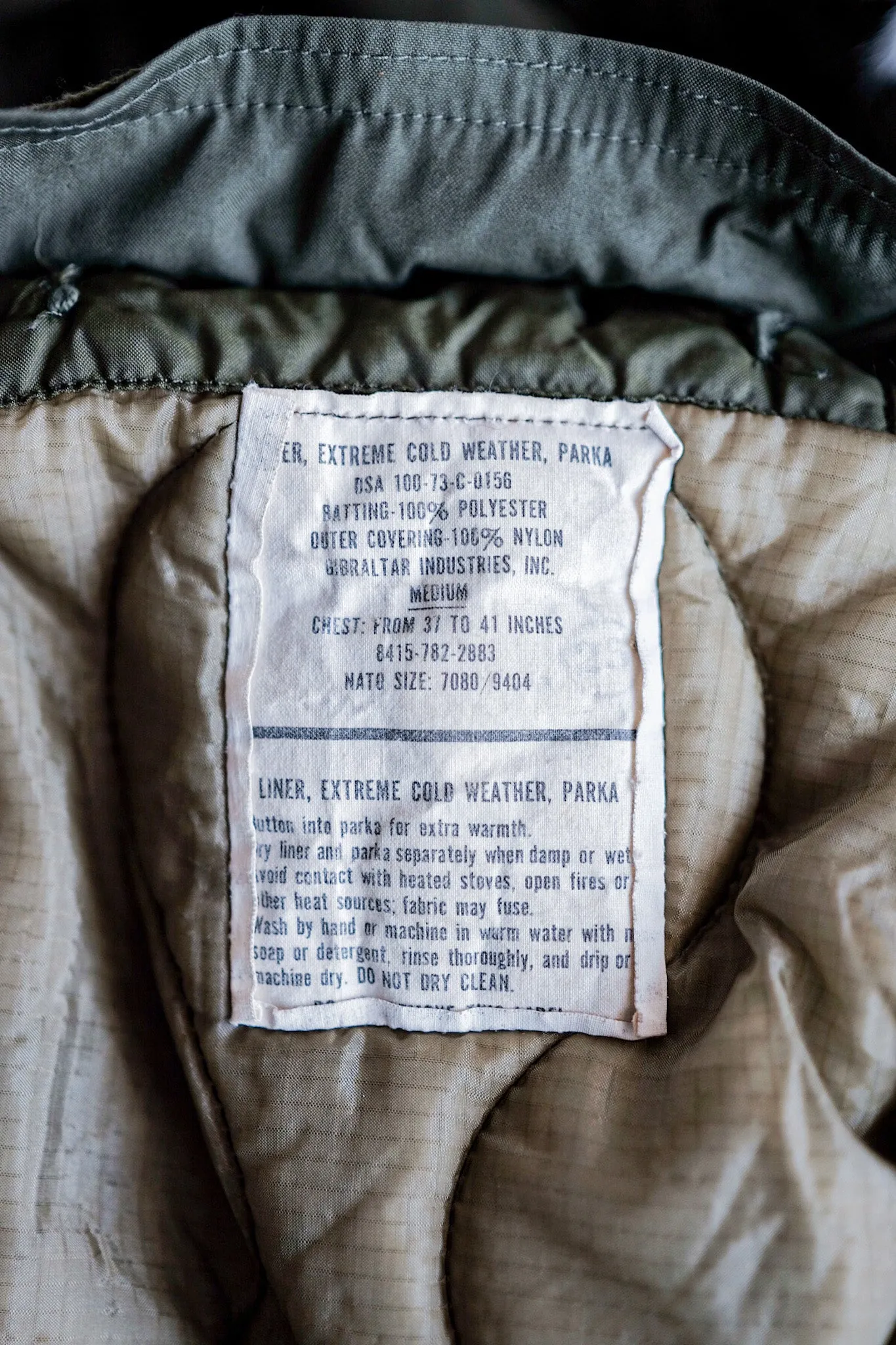 【~80's】U.S.ARMY M-65 Fishtail Parka Size.MEDIUM "Full Set"
