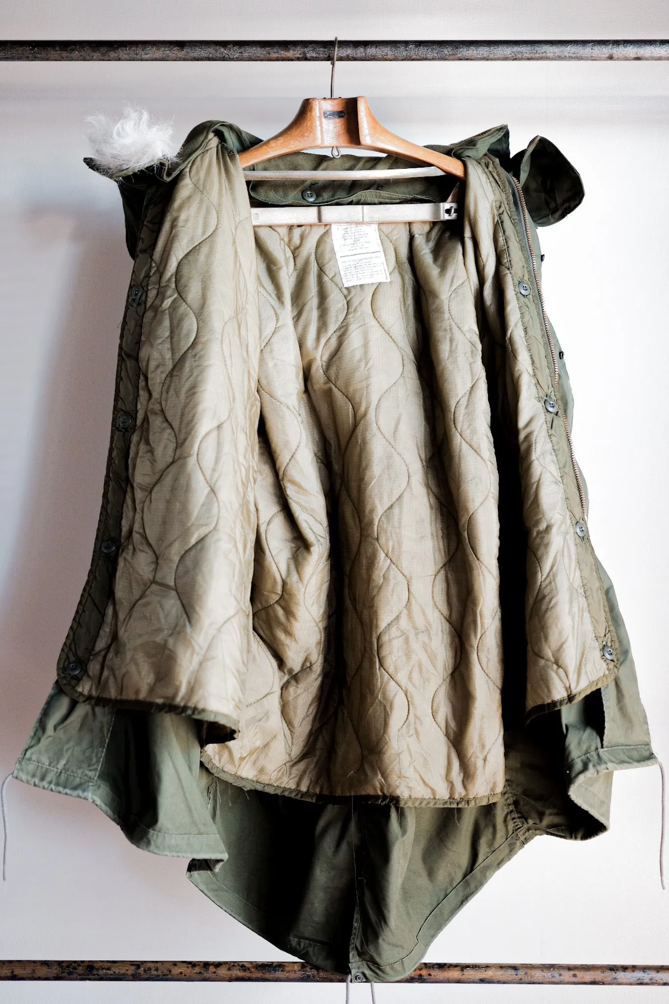 【~80's】U.S.ARMY M-65 Fishtail Parka Size.MEDIUM "Full Set"