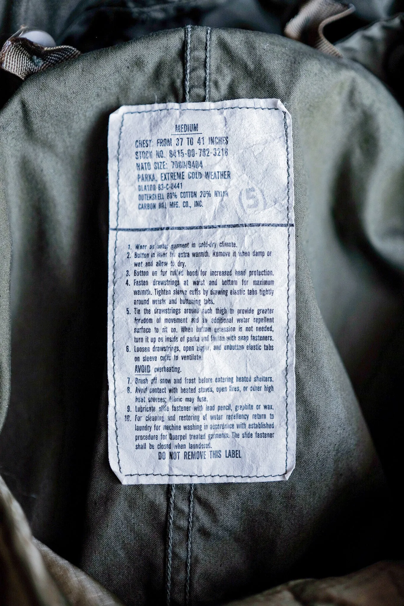 【~80's】U.S.ARMY M-65 Fishtail Parka Size.MEDIUM "Full Set"