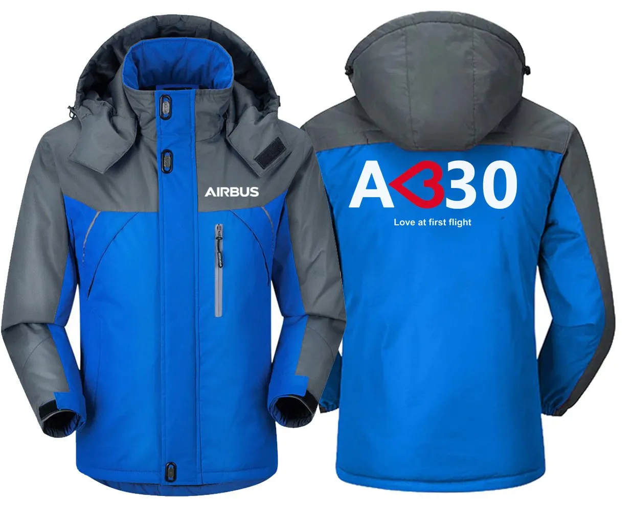Airbus A330 Love At First Flight Winter Jacket - Water-Resistant, Windproof, Unique Design