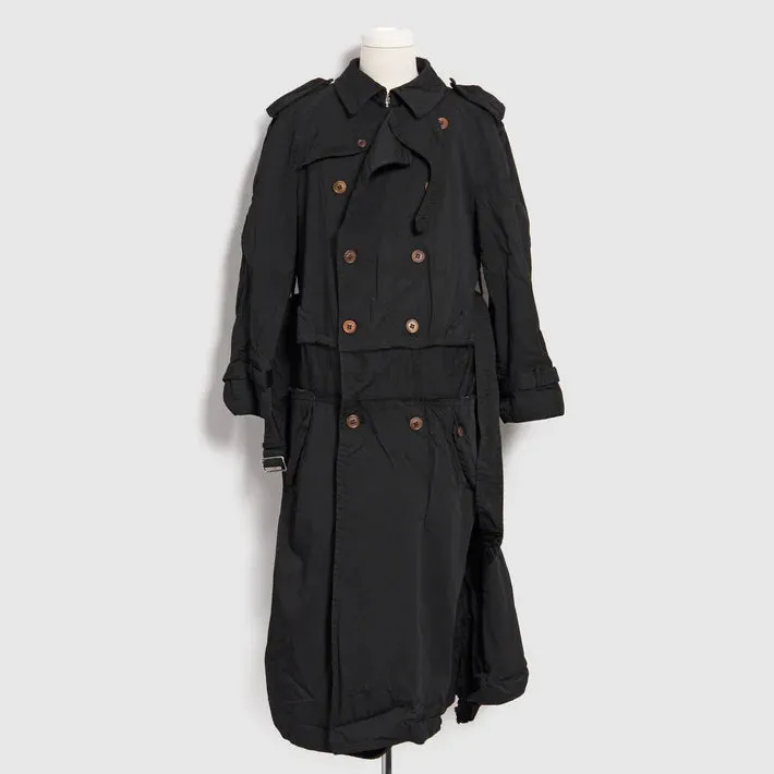 BLACK Comme des Garçons Double Breasted Trench Coat (Black)