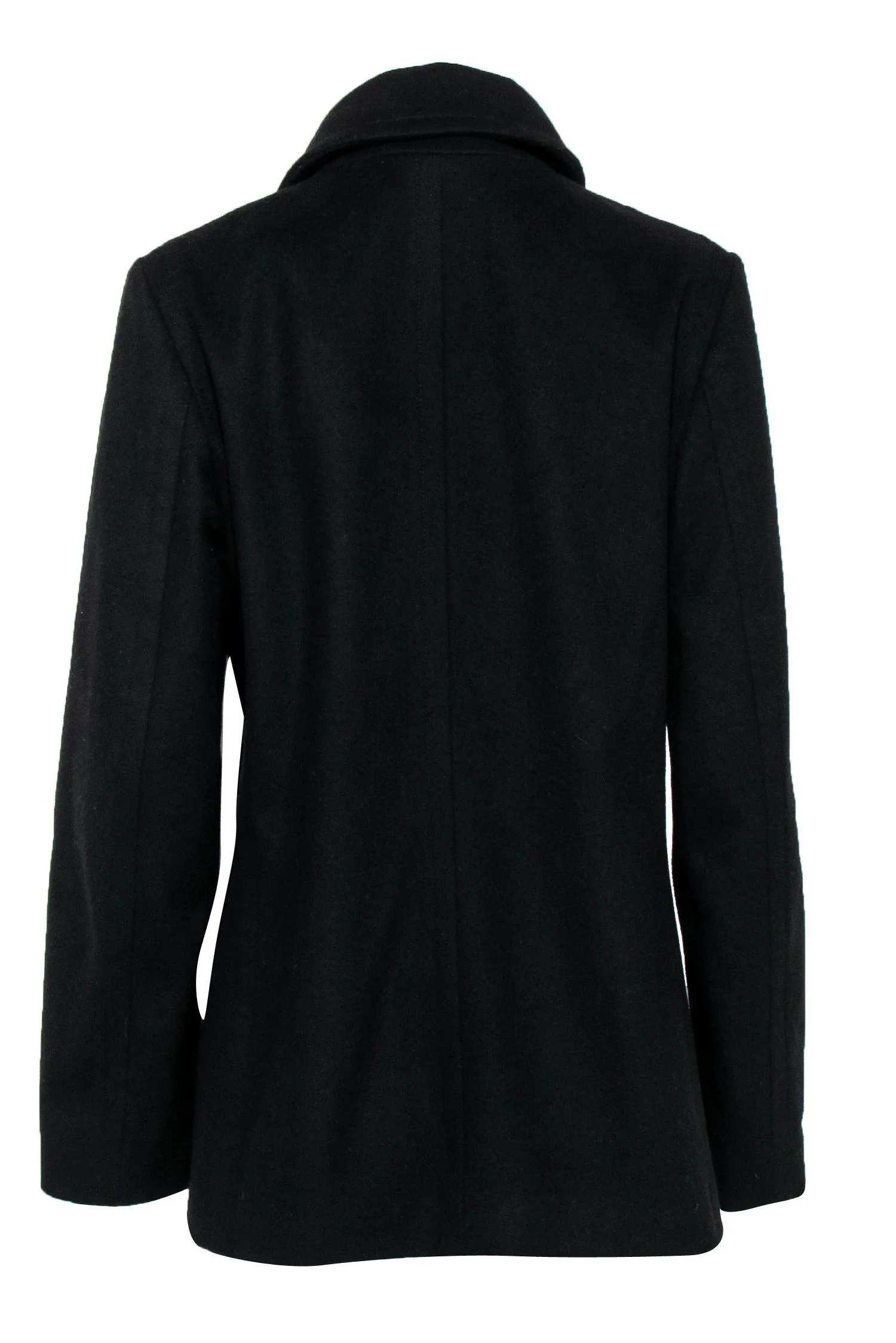 Burberry - Black Wool Pointed Collar Peacoat Sz M