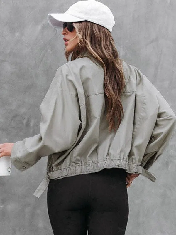 Casual Street Style Women'S Flight Suit Jacket