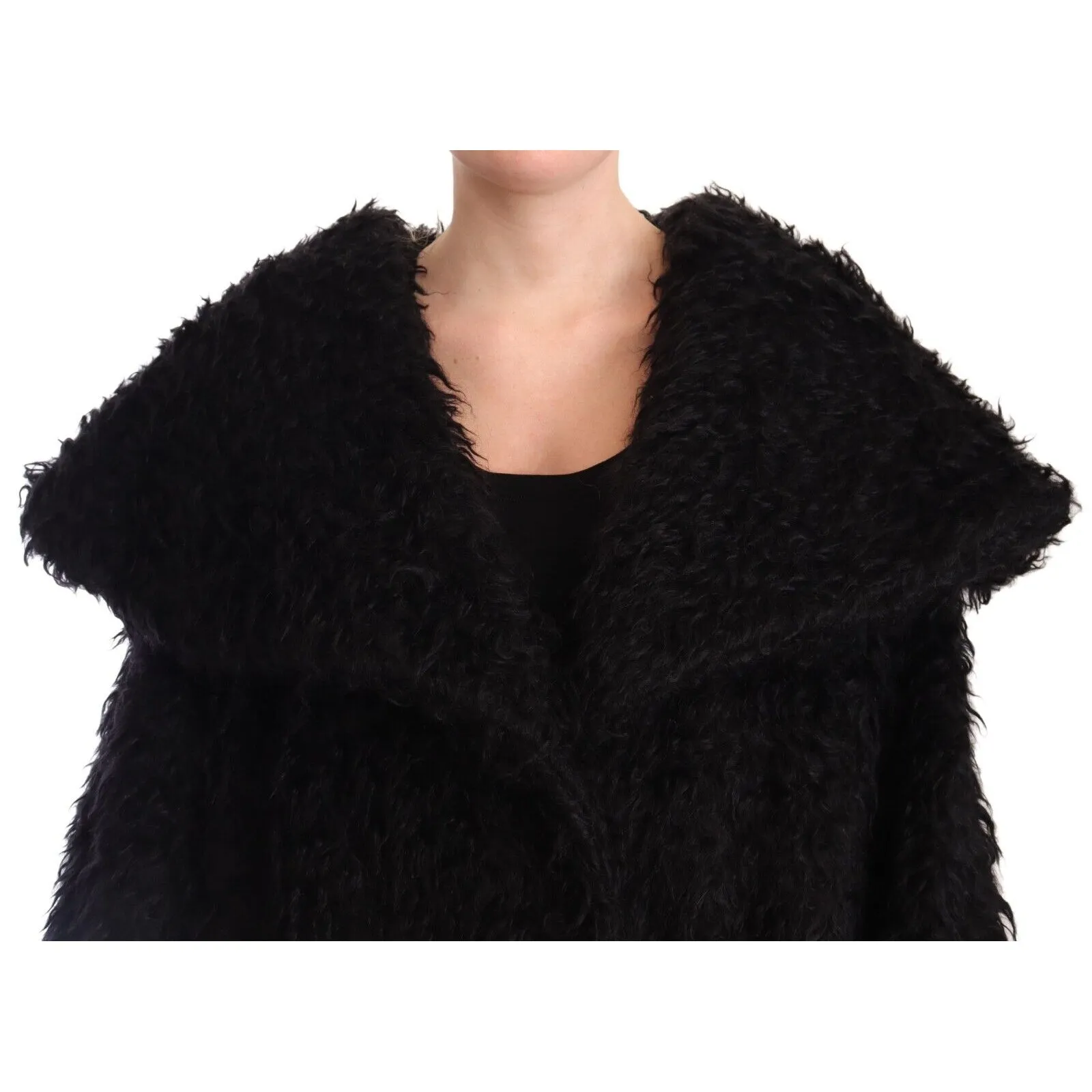 Dolce & Gabbana Sleek Runway Fur Cape Trench Jacket