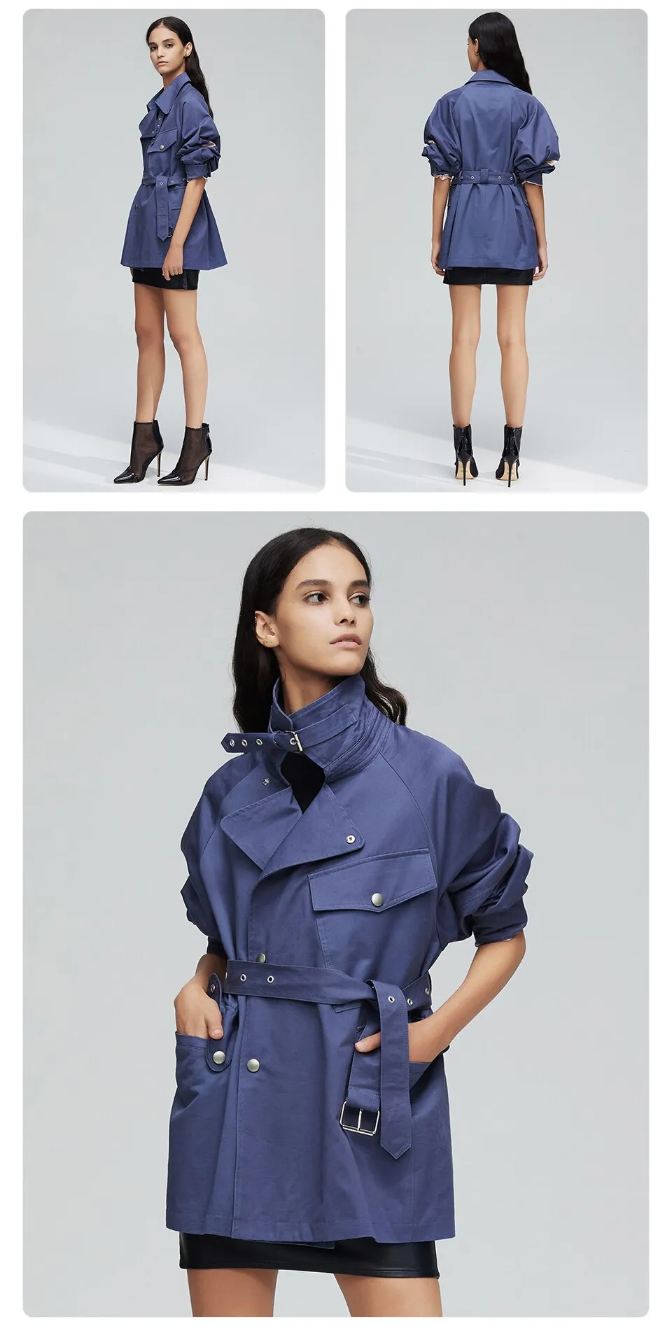 Double Breasted Short Trench Coat