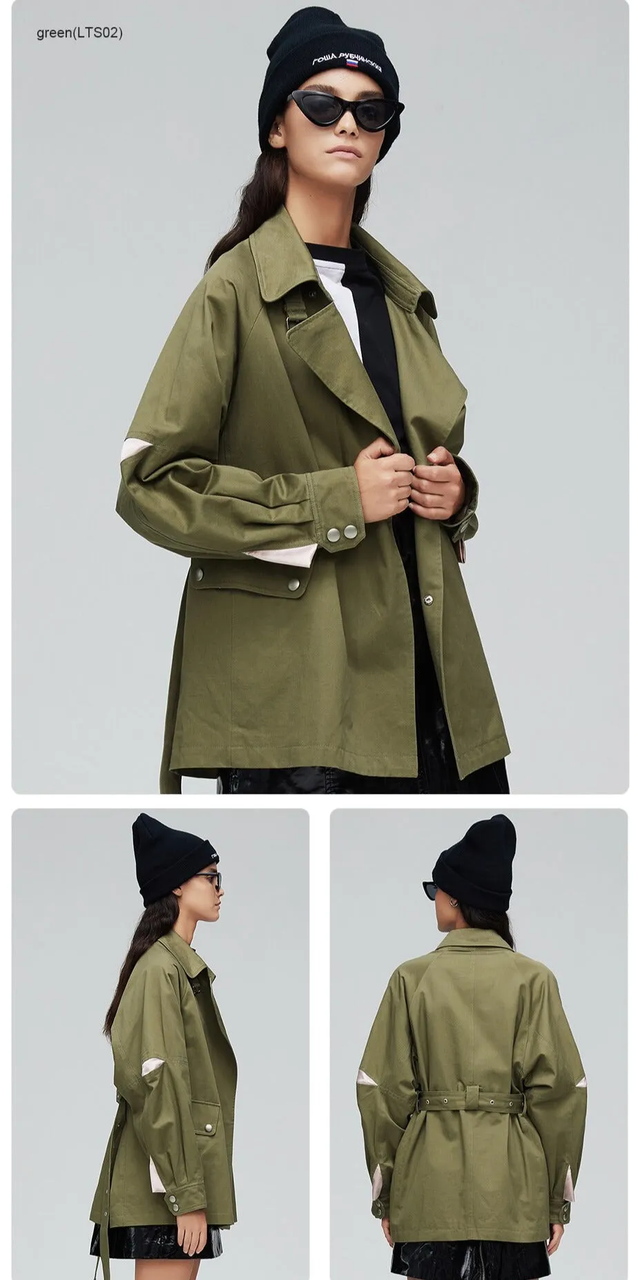 Double Breasted Short Trench Coat