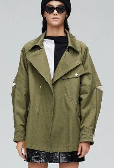 Double Breasted Short Trench Coat