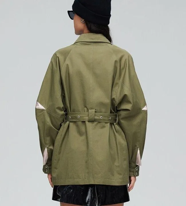 Double Breasted Short Trench Coat