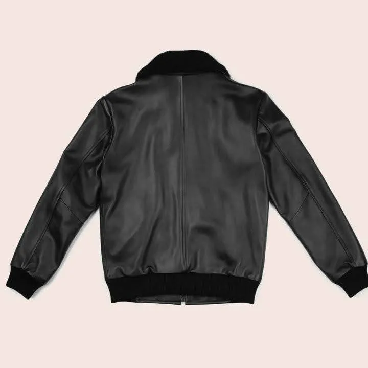 Flight Leather Jacket With Fur