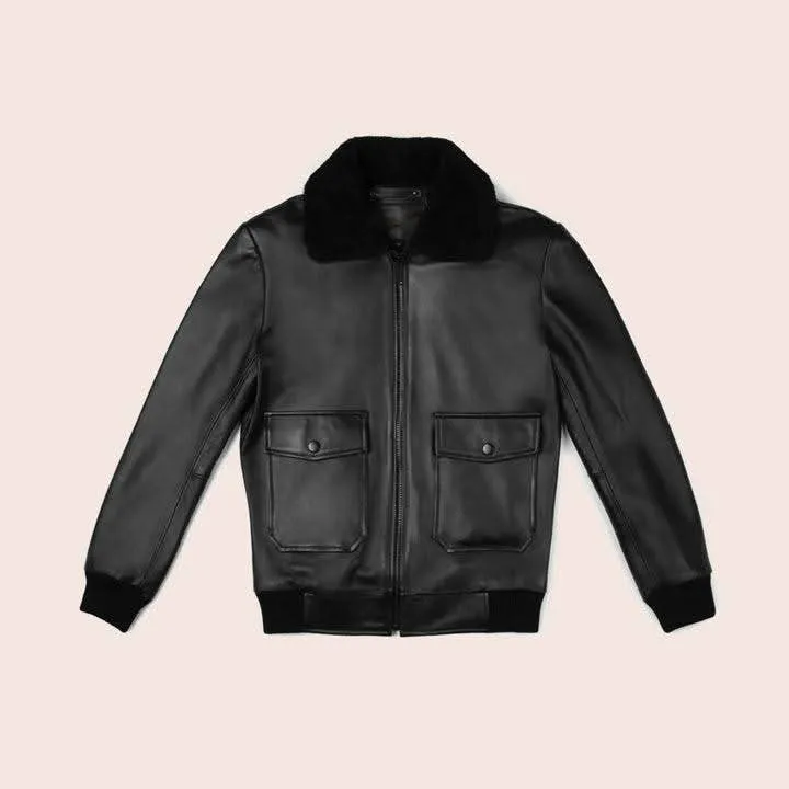 Flight Leather Jacket With Fur