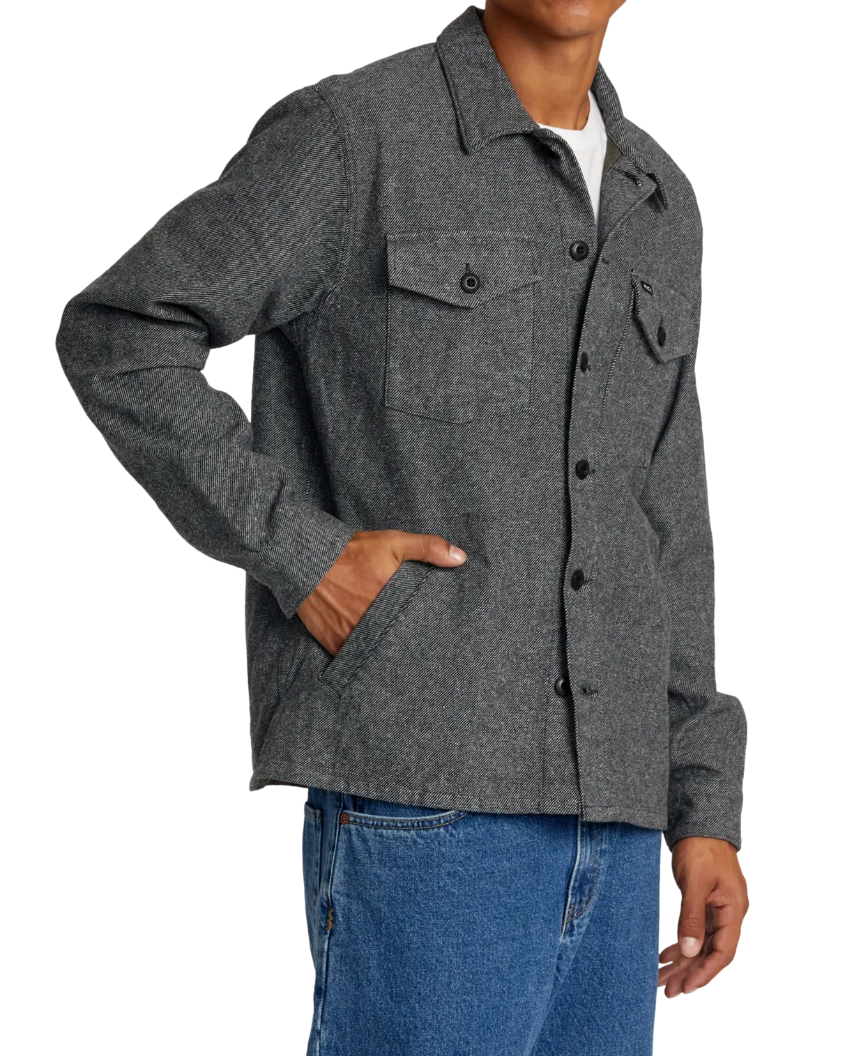 Flight Risk Shirt Jacket in Smoke Heather