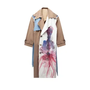 Kidsuper Mens Painted Girl Trench Coat