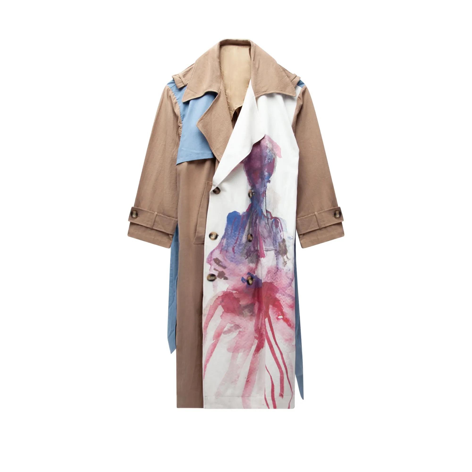 Kidsuper Mens Painted Girl Trench Coat
