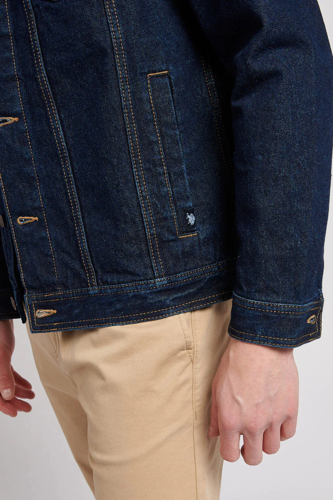 Mens Denim Jacket in Rinse Wash By TJS