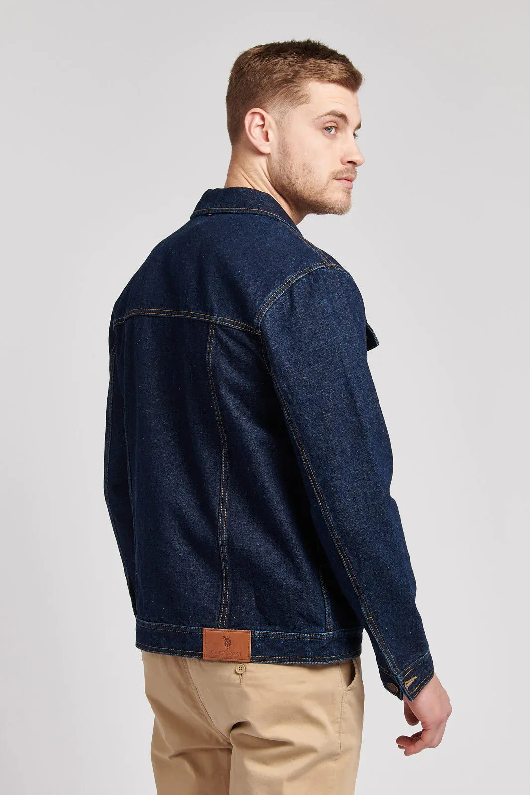 Mens Denim Jacket in Rinse Wash By TJS