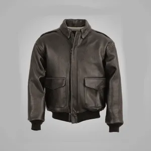 Men's Lambskin Vintage A2 Brown Flying Leather Jacket