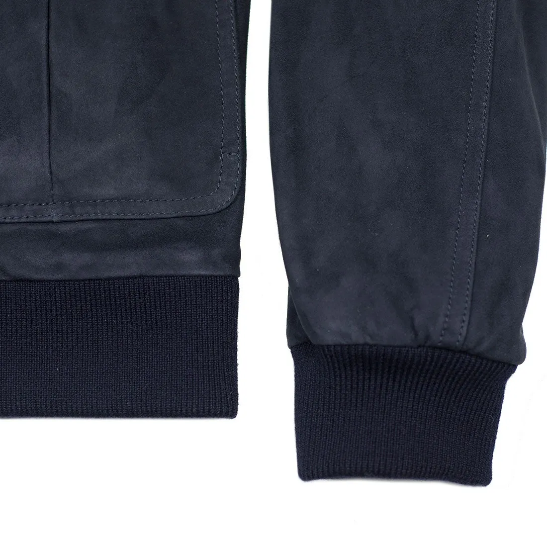 Navy suede Valstarino bomber jacket