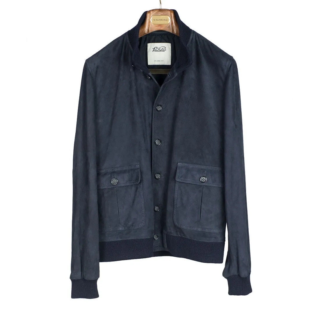 Navy suede Valstarino bomber jacket