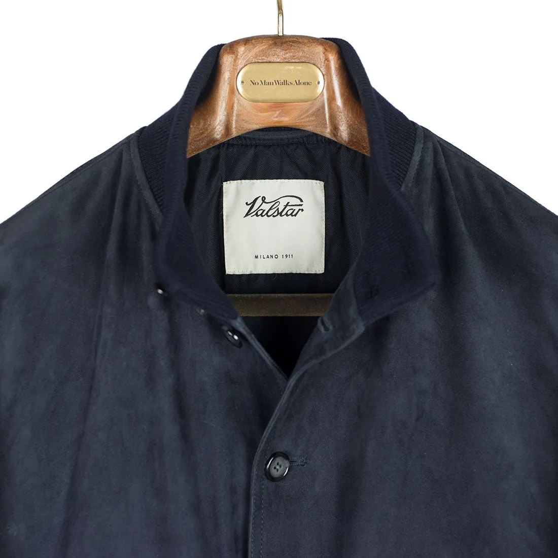Navy suede Valstarino bomber jacket