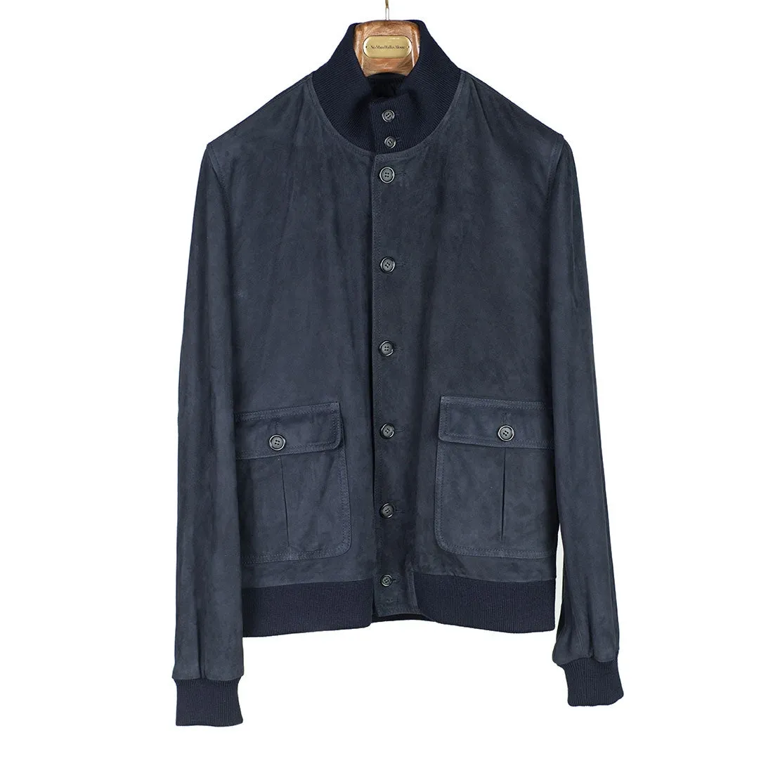 Navy suede Valstarino bomber jacket