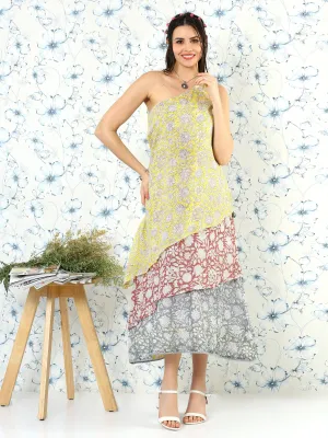 One Shoulder Floral Dress
