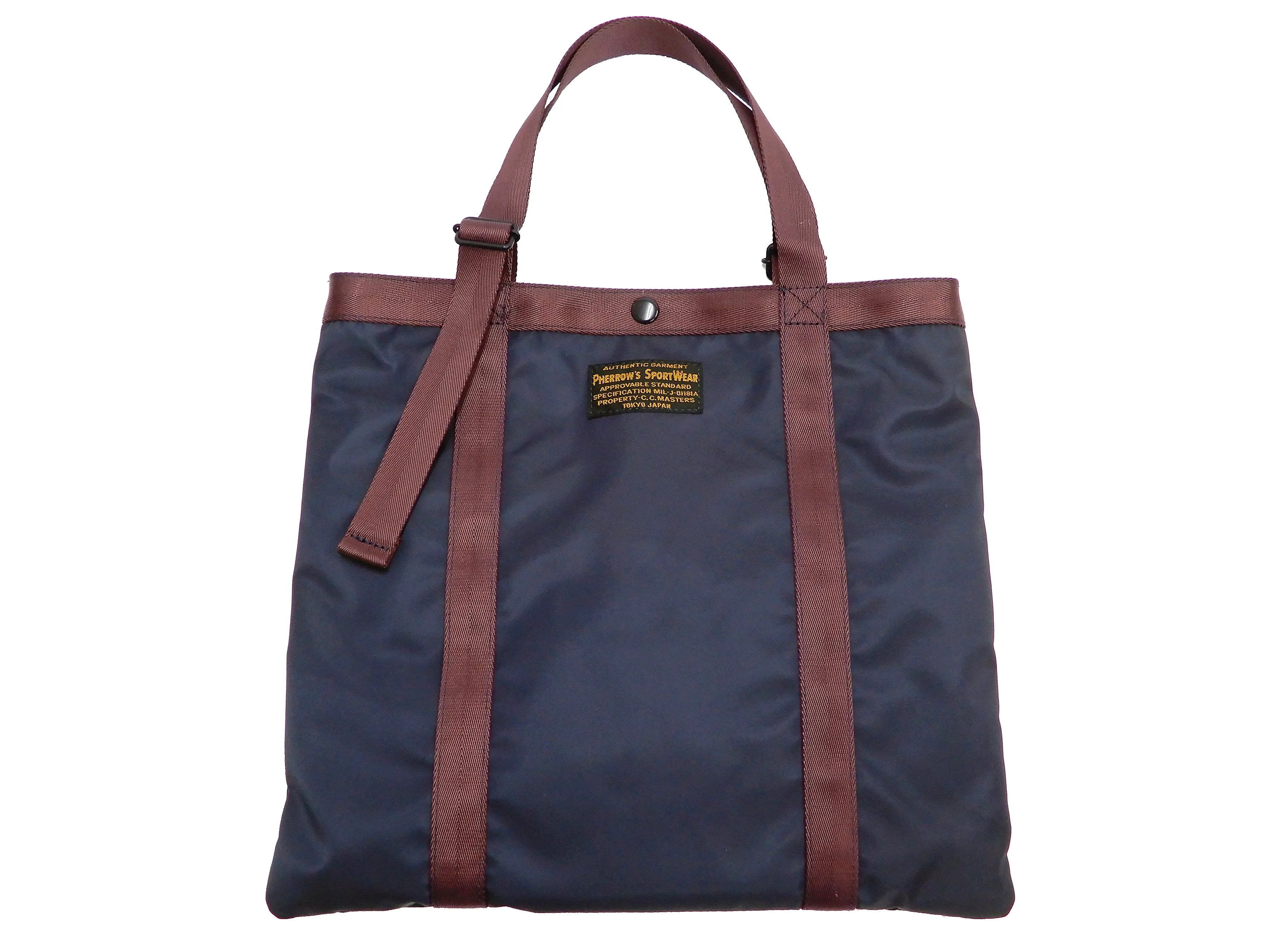 Pherrow's Military Style Tote Bag Men's Casual Small Nylon Tote Bag Pherrows 22S-PMTB1 Dark-Blue