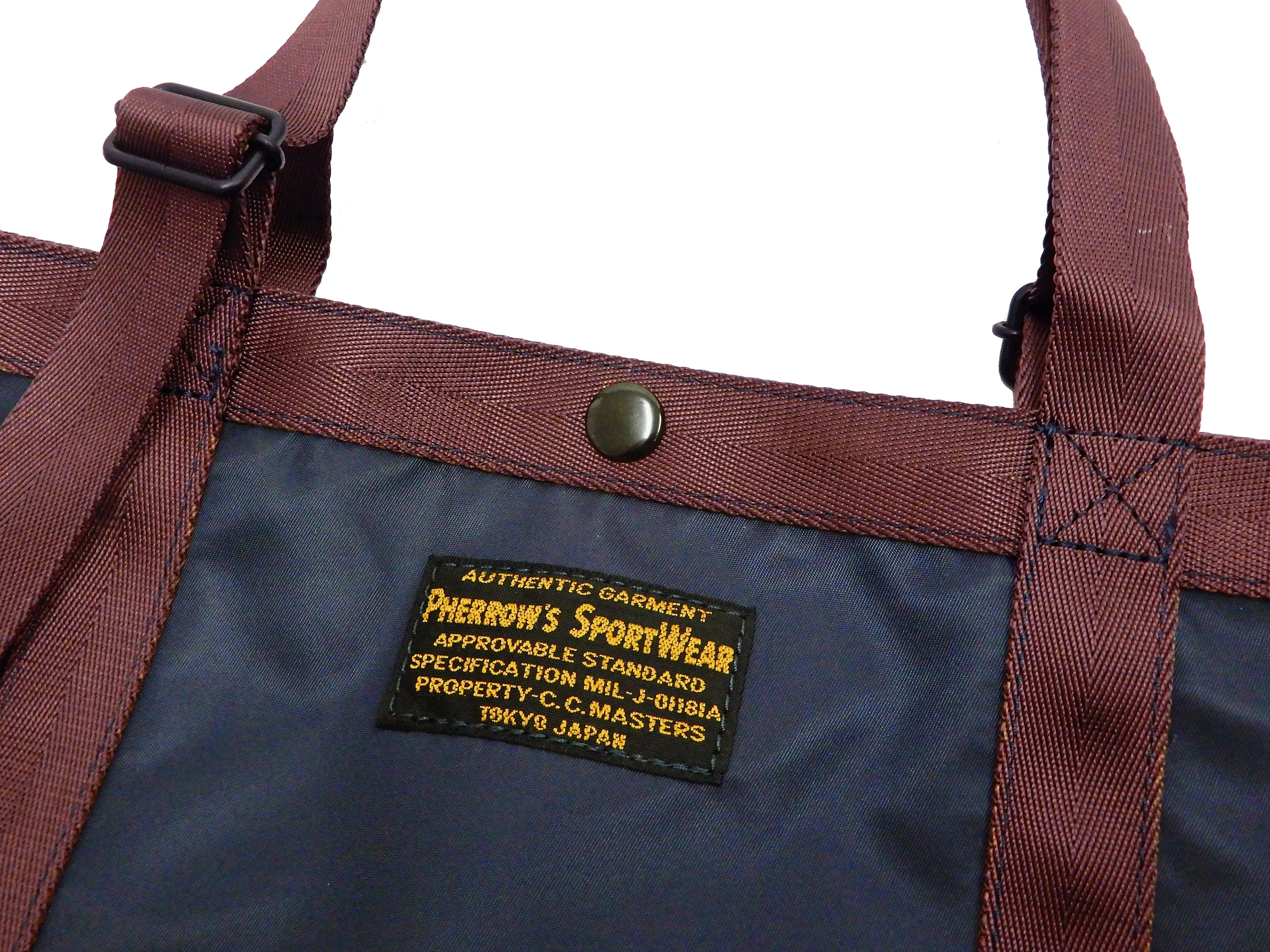 Pherrow's Military Style Tote Bag Men's Casual Small Nylon Tote Bag Pherrows 22S-PMTB1 Dark-Blue