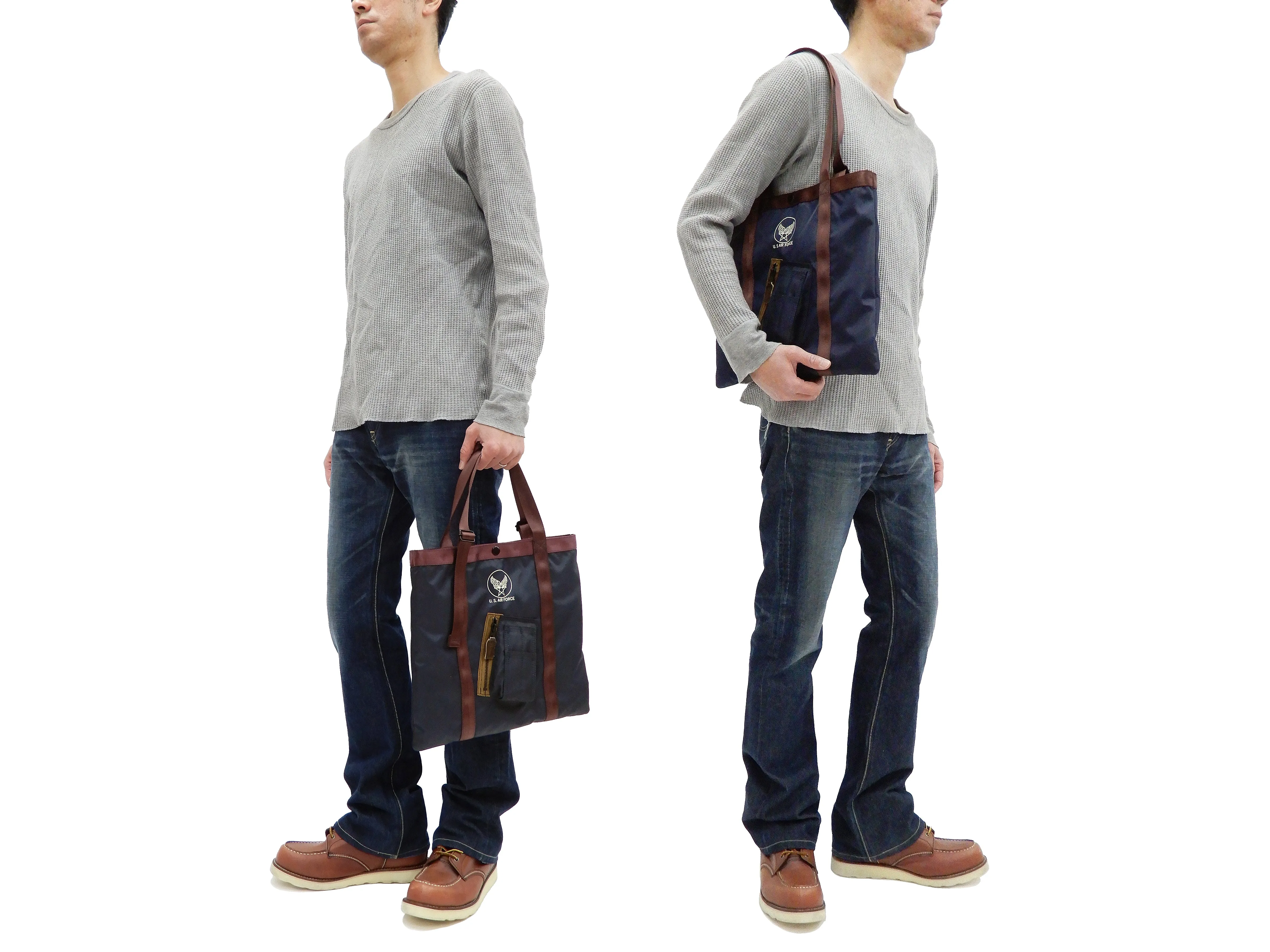 Pherrow's Military Style Tote Bag Men's Casual Small Nylon Tote Bag Pherrows 22S-PMTB1 Dark-Blue