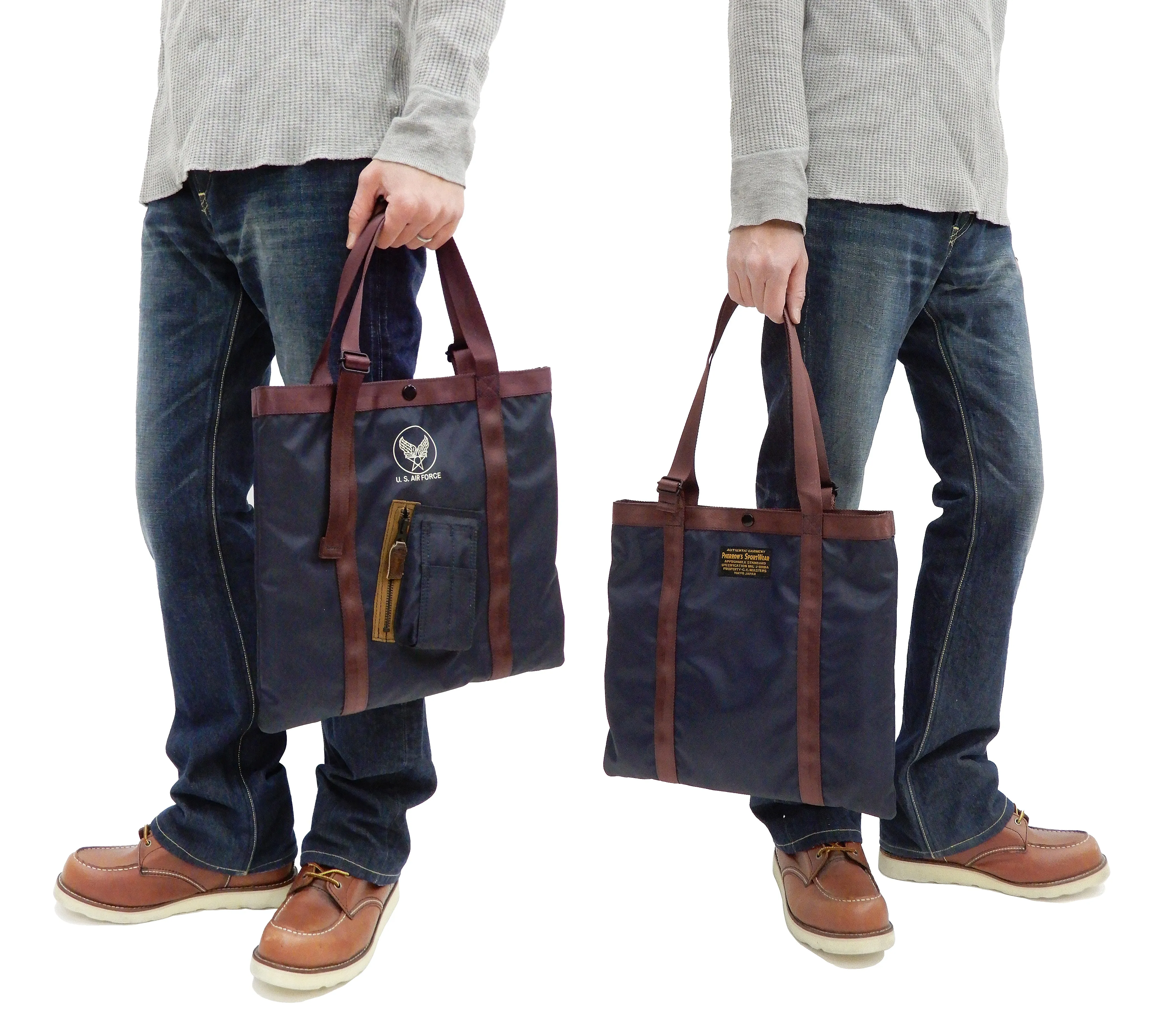 Pherrow's Military Style Tote Bag Men's Casual Small Nylon Tote Bag Pherrows 22S-PMTB1 Dark-Blue