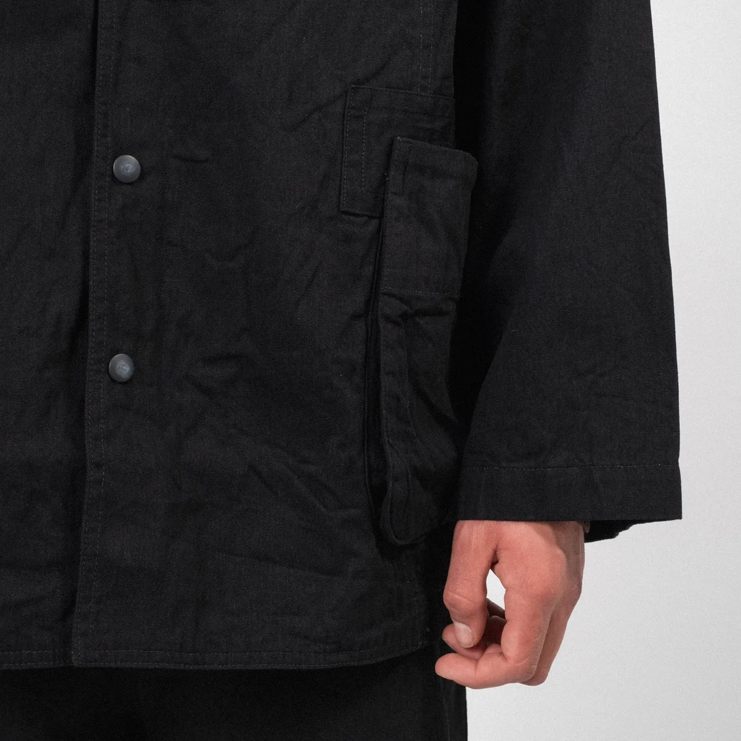 [PORTER CLASSIC] CLASSIC DENIM MIL-SHIRT JACKET _ BLACK
