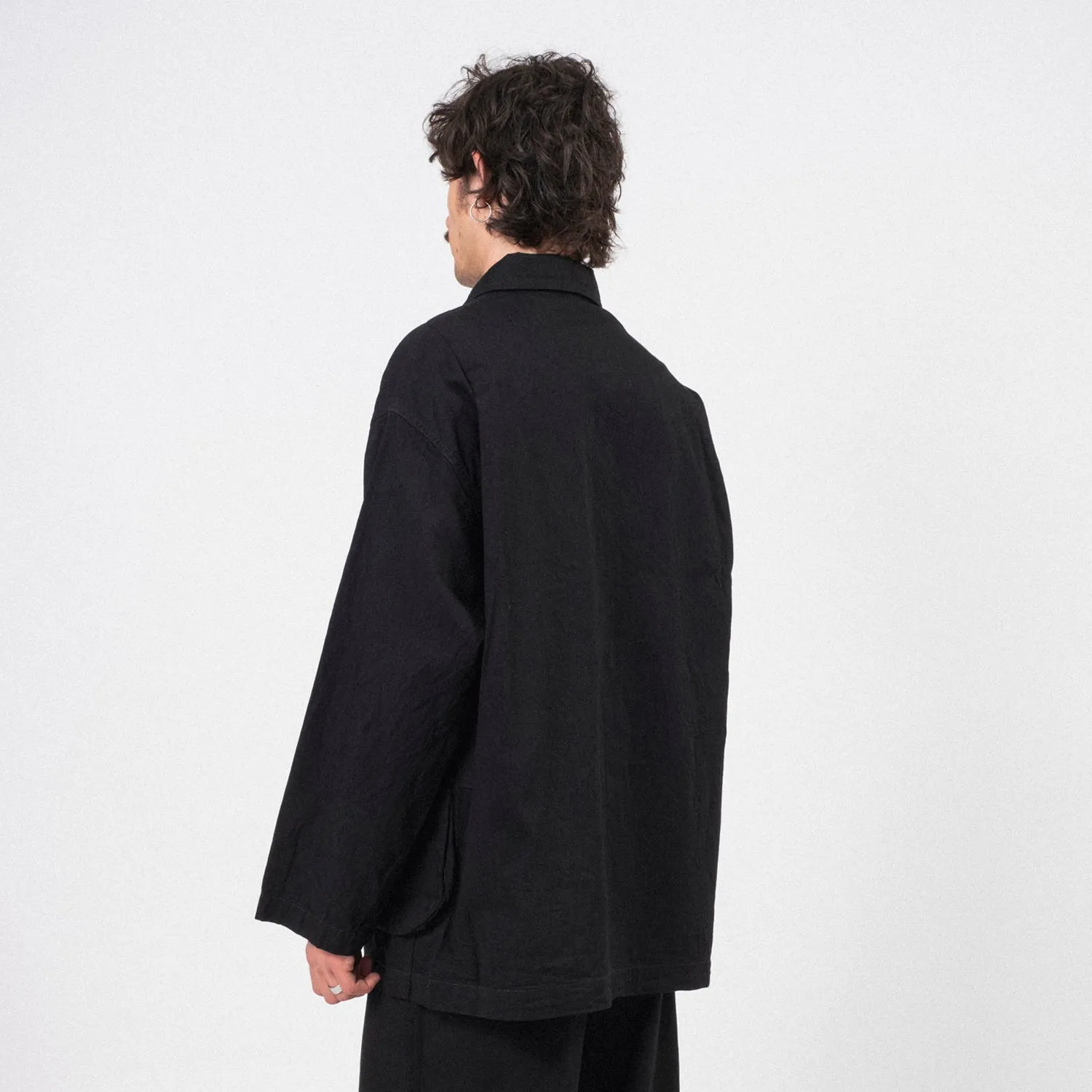 [PORTER CLASSIC] CLASSIC DENIM MIL-SHIRT JACKET _ BLACK