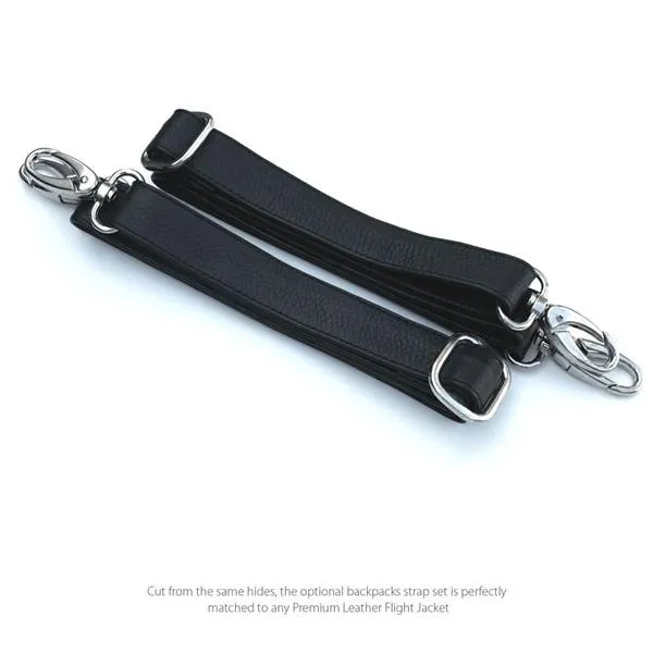 Premium Leather Backpack Strap Set