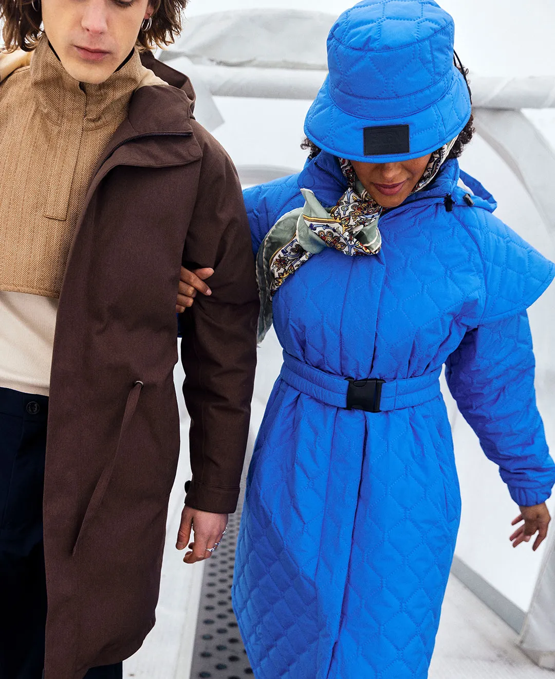 Quilted Tyfon Coat - Palace Blue