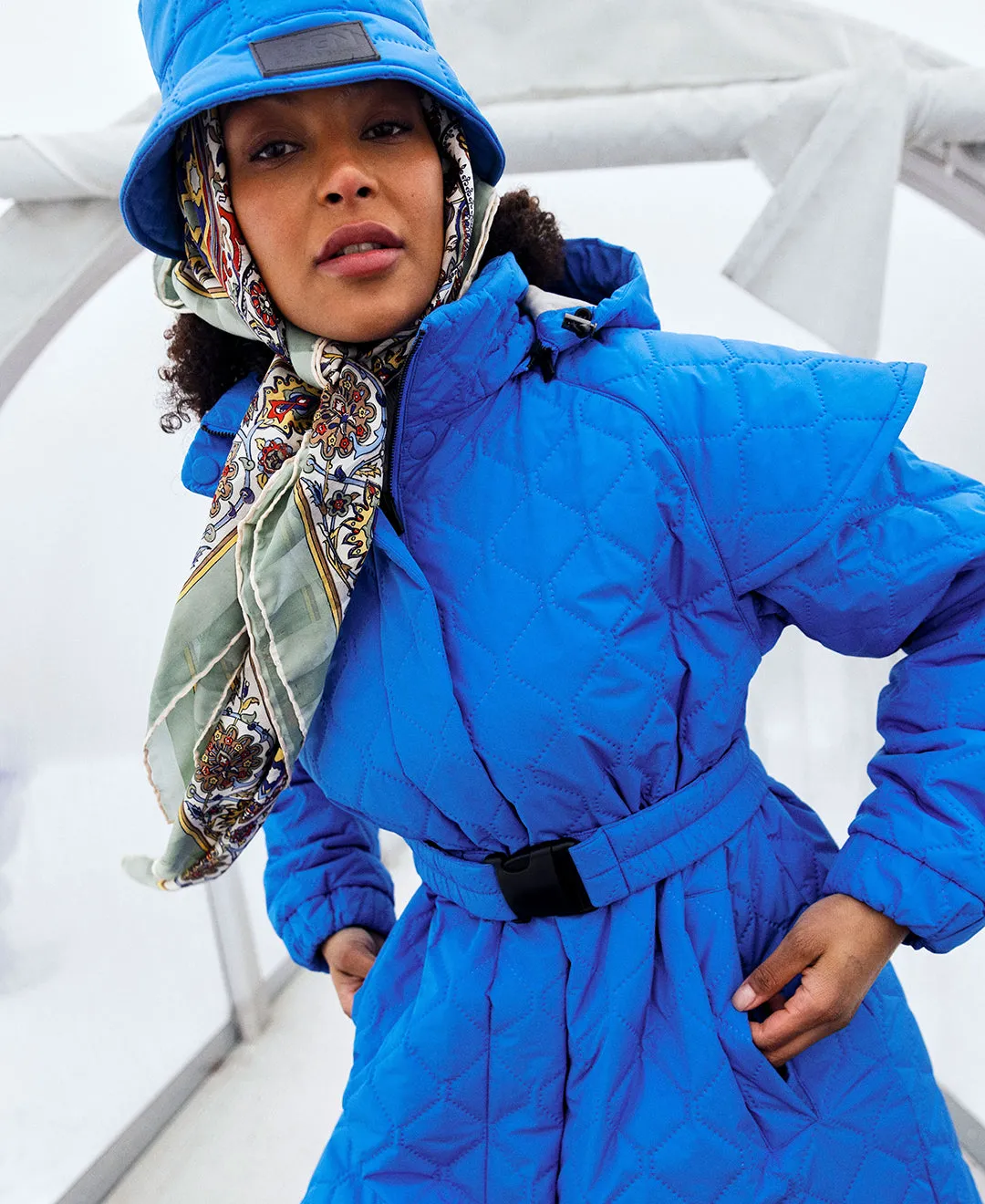 Quilted Tyfon Coat - Palace Blue