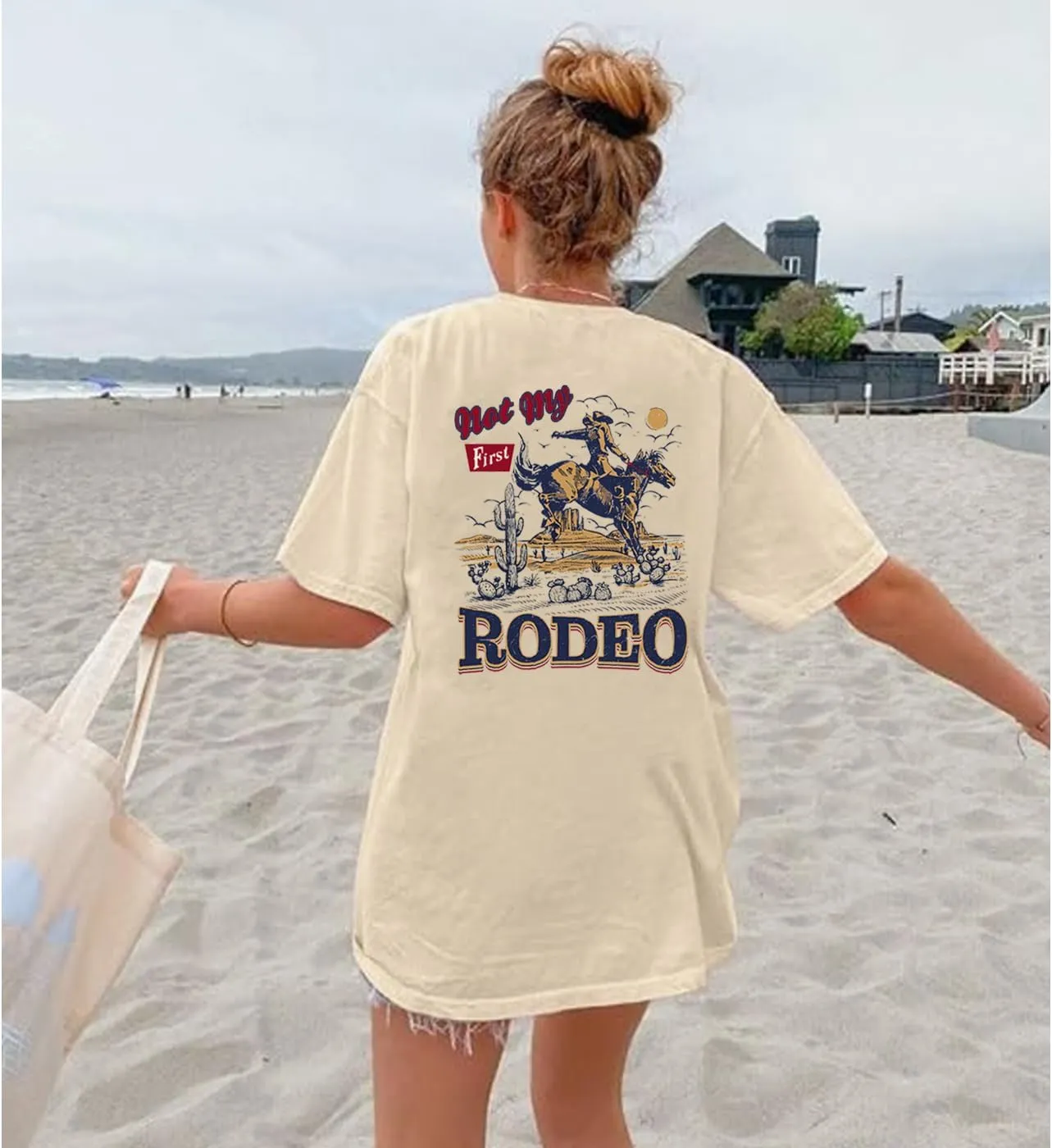 Rodeo Graphic Tee Shirts Women Steer Skull Western T-Shirt Vintage Country Music Shirt Cowboy Graphic Tees Tops
