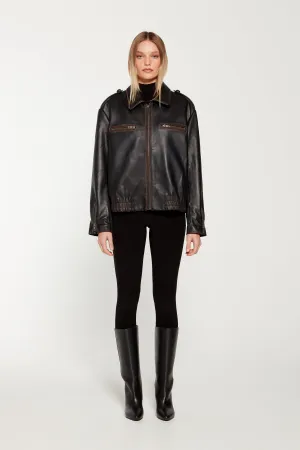 Sadie Vintage Leather Jacket - Brown (W/S) £675