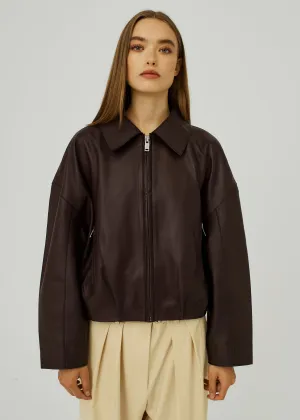 Shelby leather jacket - Dark Brown