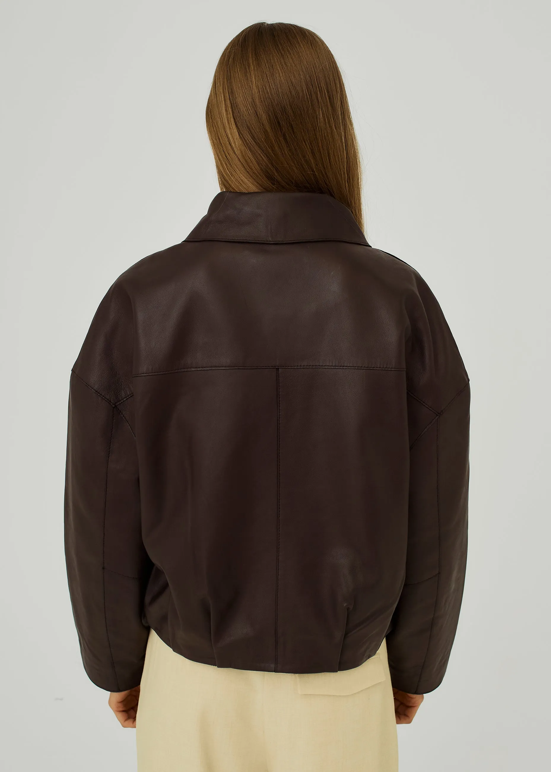 Shelby leather jacket - Dark Brown