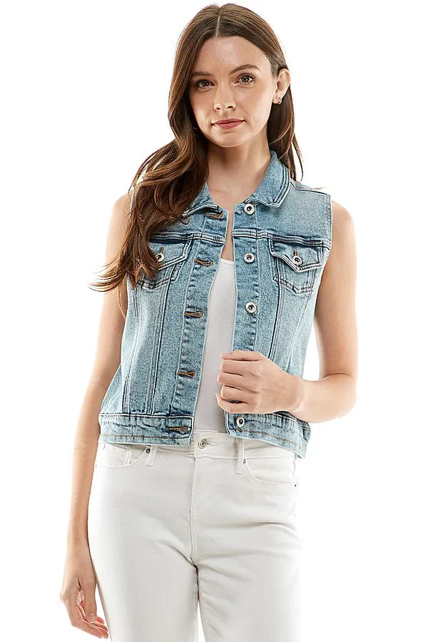 Stretch Classic Denim Vest