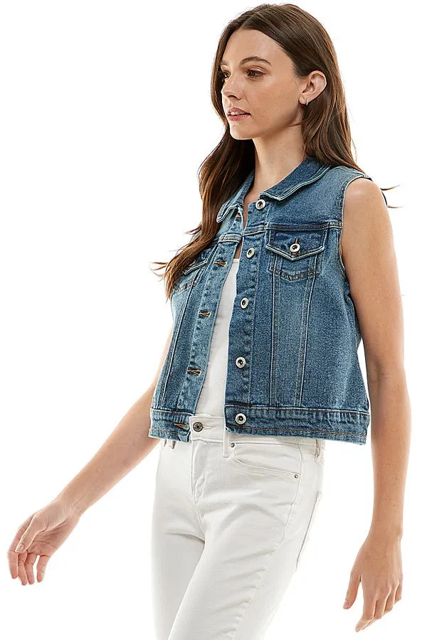Stretch Classic Denim Vest