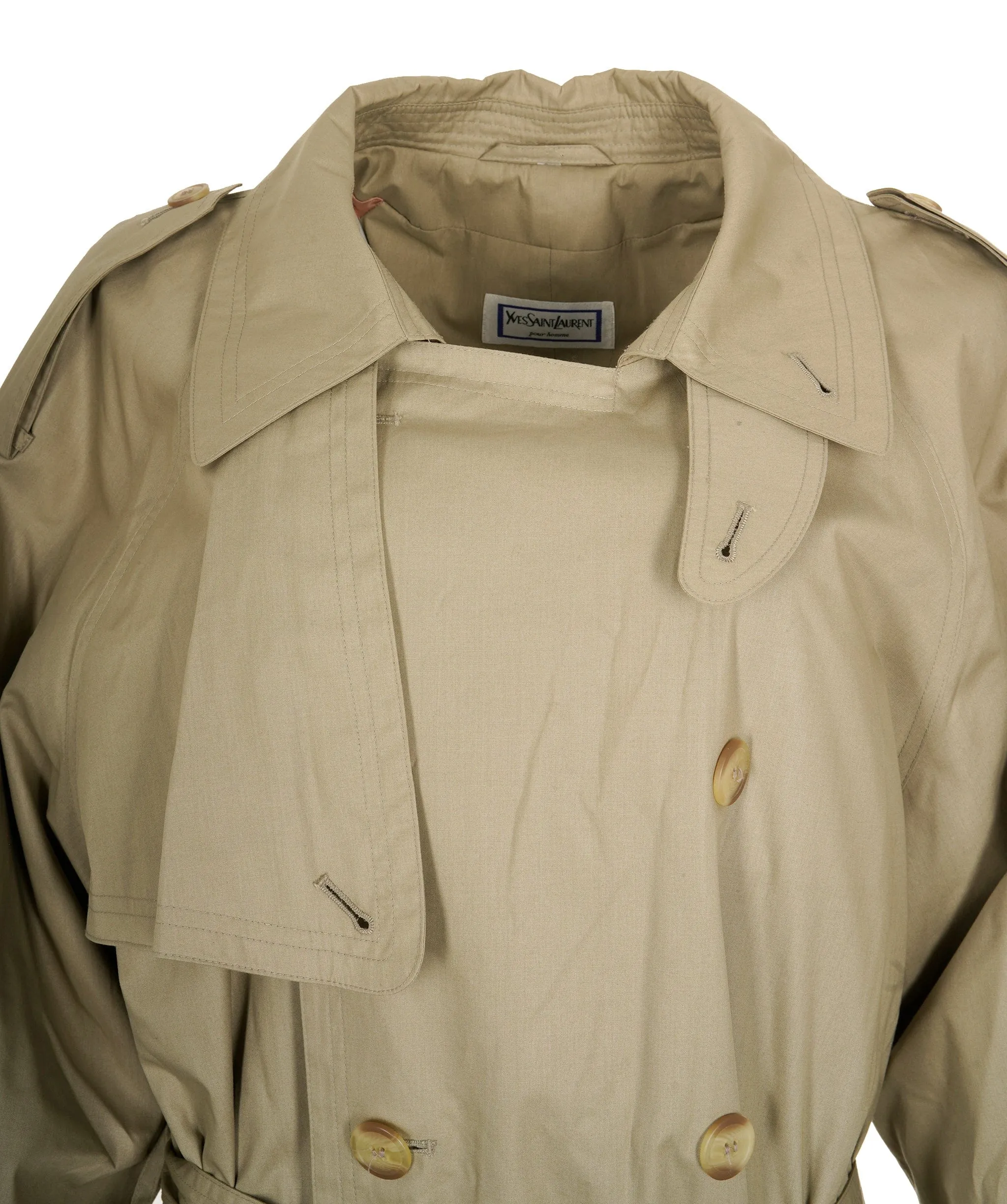 Unworn! Vintage Yves Saint Laurent Mens Trench Coat 40IT/50 YSL Fits XL 2XL ASL9769