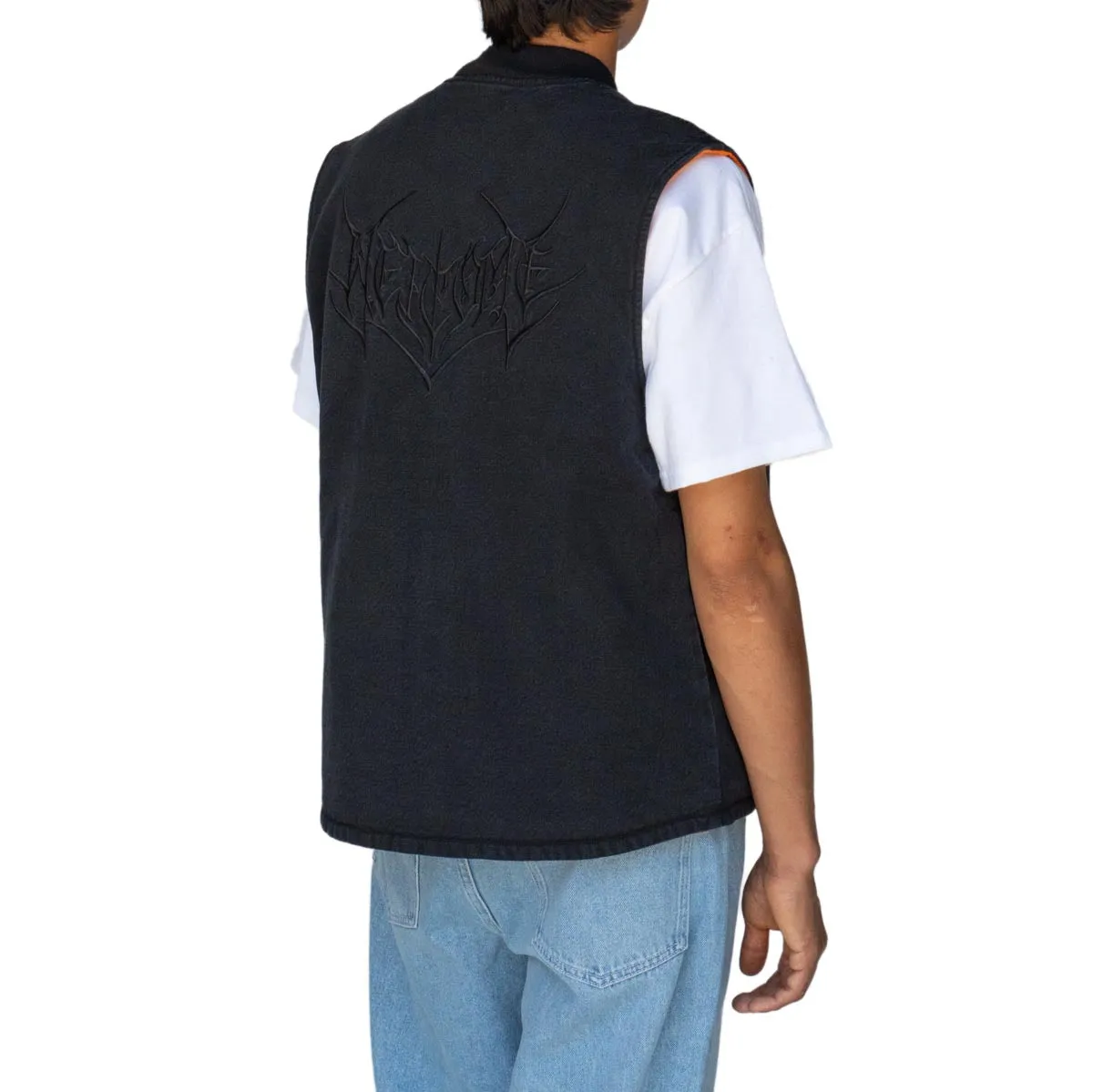Welcome Splinter Enzyme Washed Vest Jacket - Black