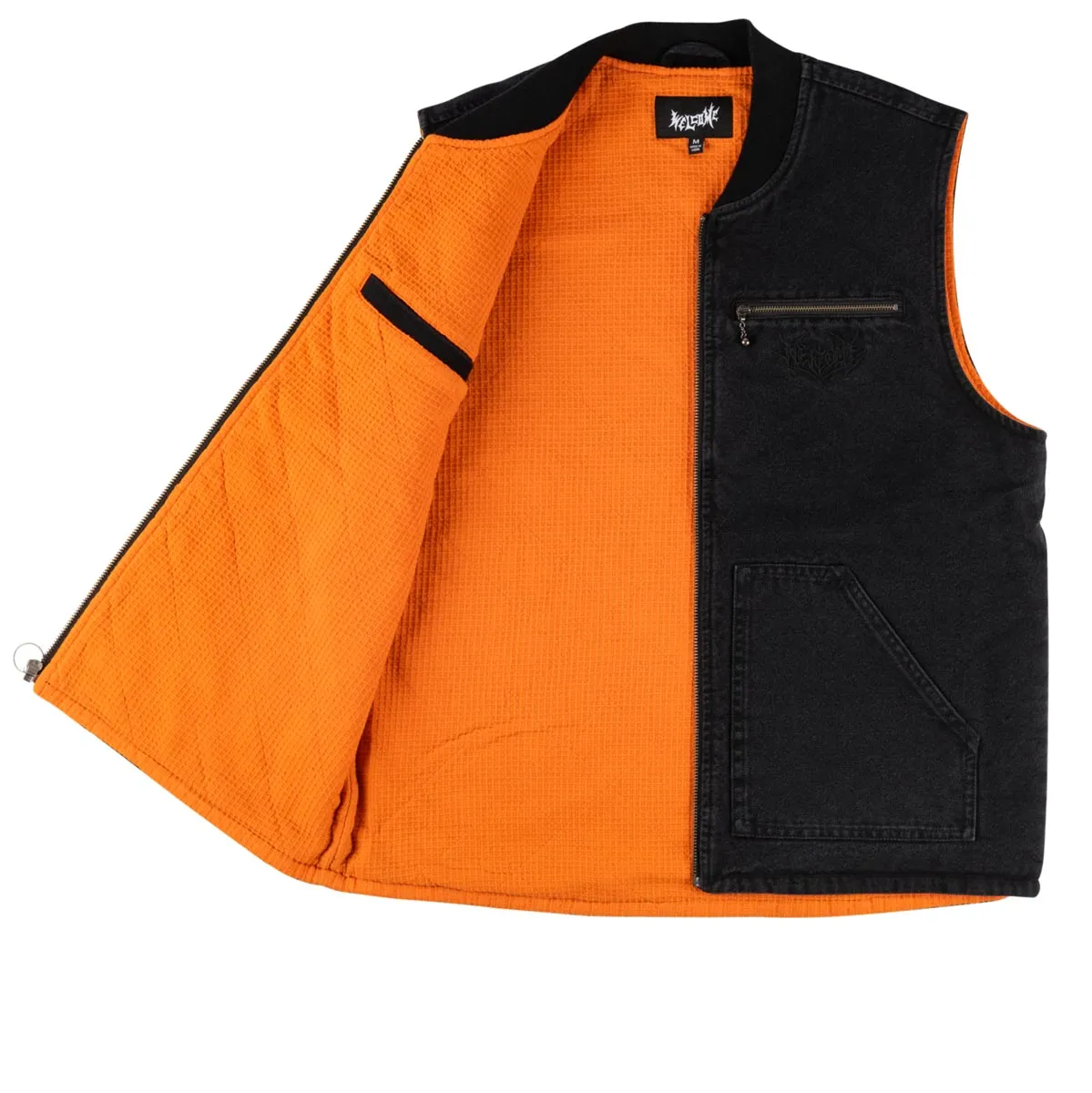 Welcome Splinter Enzyme Washed Vest Jacket - Black