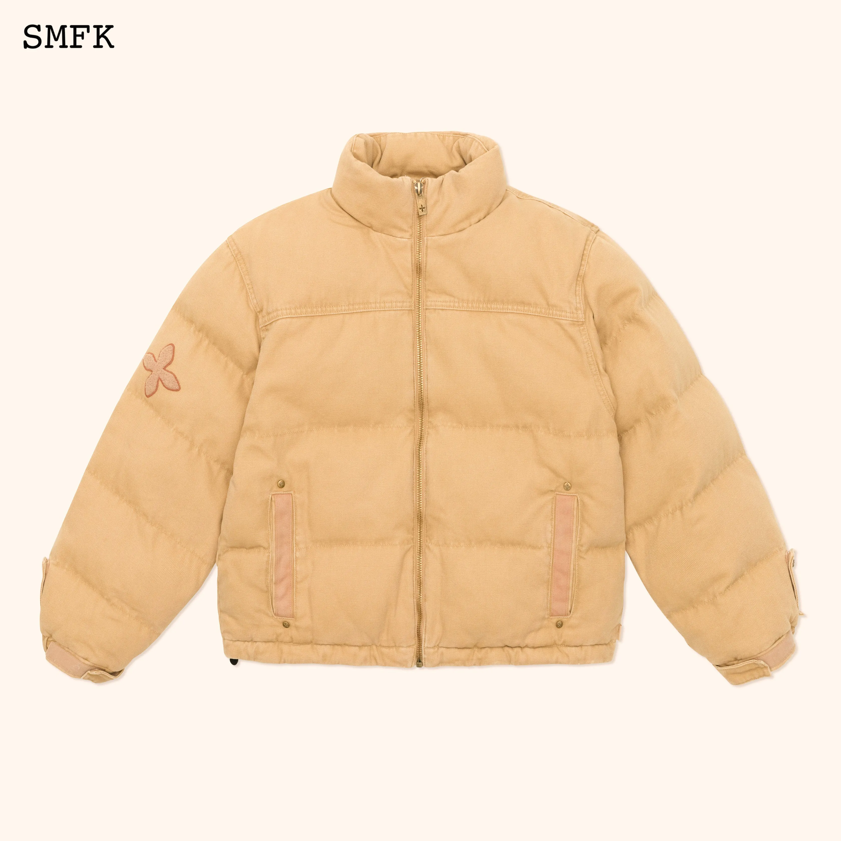 WildWorld Adventure Hiking Puffer Jacket In Wheat