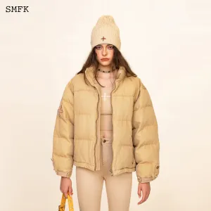 WildWorld Adventure Hiking Puffer Jacket In Wheat