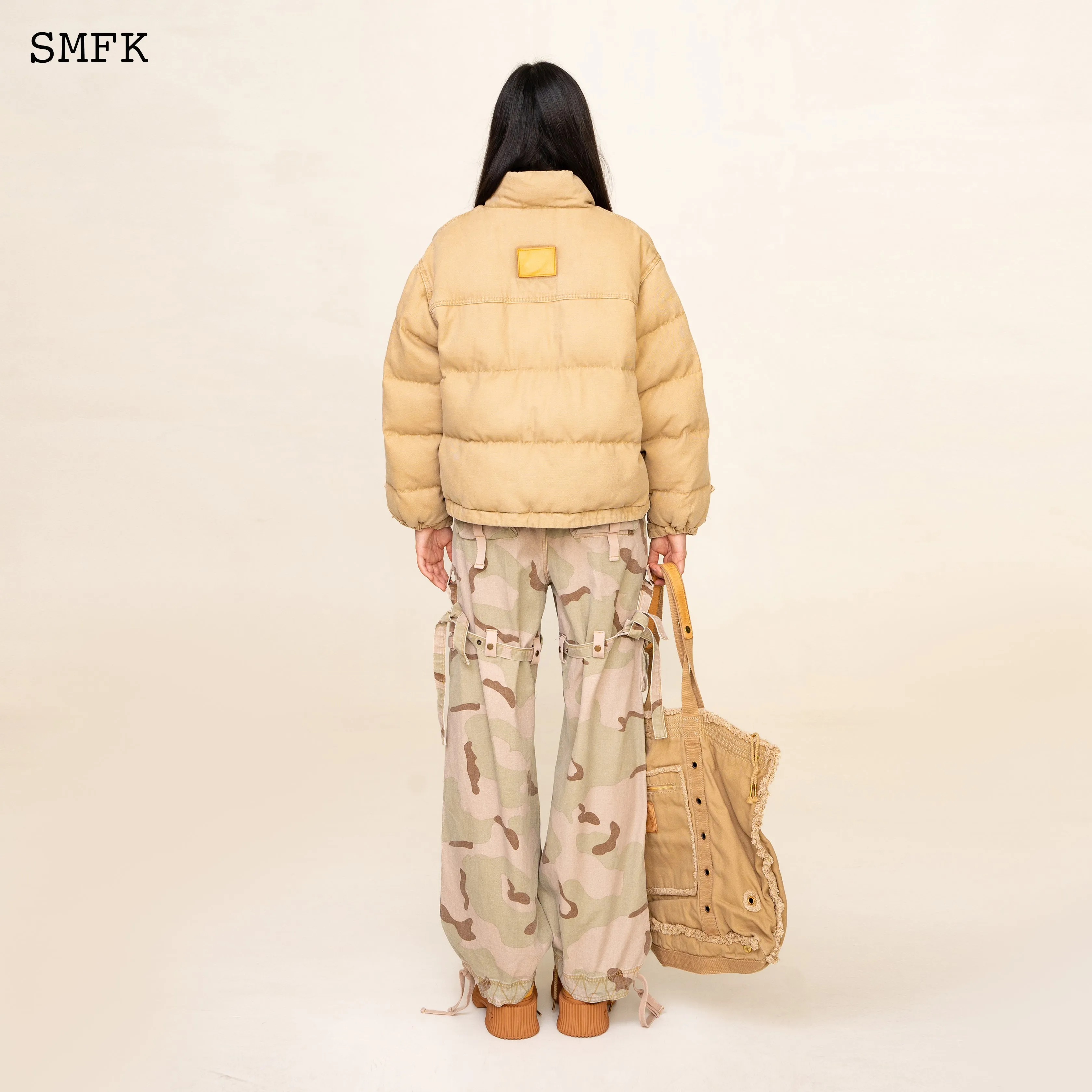 WildWorld Adventure Hiking Puffer Jacket In Wheat