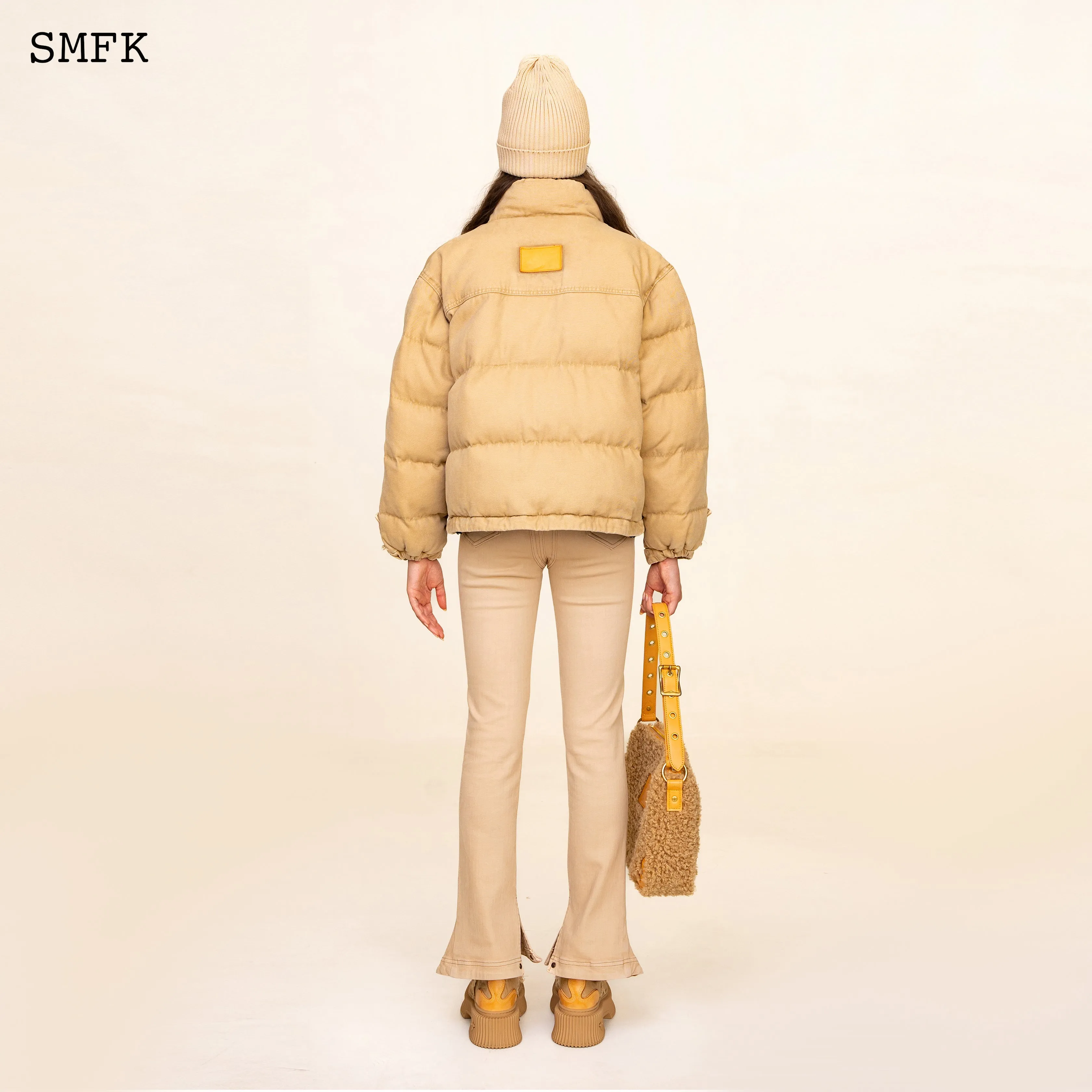 WildWorld Adventure Hiking Puffer Jacket In Wheat
