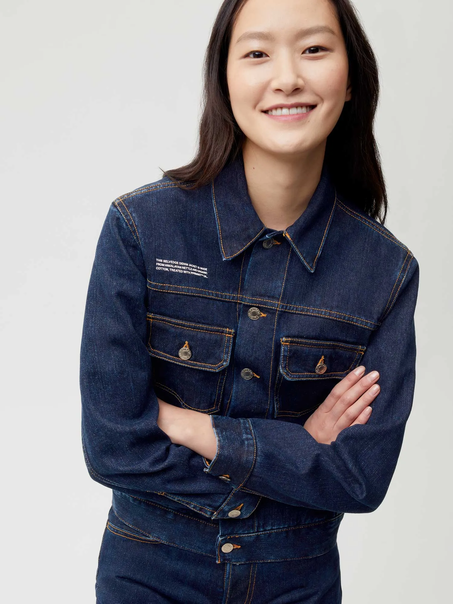 Womens Nettle Denim Jacket—rinse wash